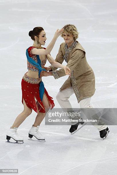 Charlie White and Meryl Davis of the United States competes in the figure skating ice dance - original dance on day 10 of the Vancouver 2010 Winter...