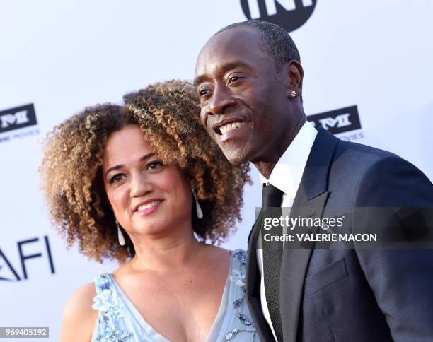 Actor Don Cheadle and his wife US actress Bridgid Coulter attend the 46th American Film Institute Life Achievement Award Gala at the Dolby Theatre in...