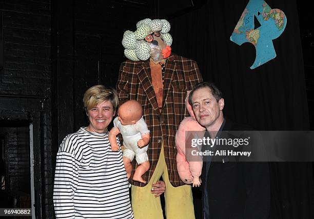 Lucy Sexton and Steve Buscemi attend the opening of Tom Murrin's ''The Talking Show'' at P.S. 122 on February 21, 2010 in New York City.