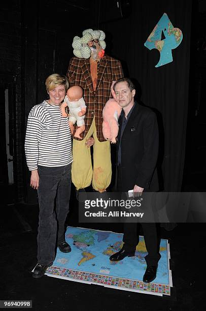 Lucy Sexton and Steve Buscemi attend the opening of Tom Murrin's ''The Talking Show'' at P.S. 122 on February 21, 2010 in New York City.