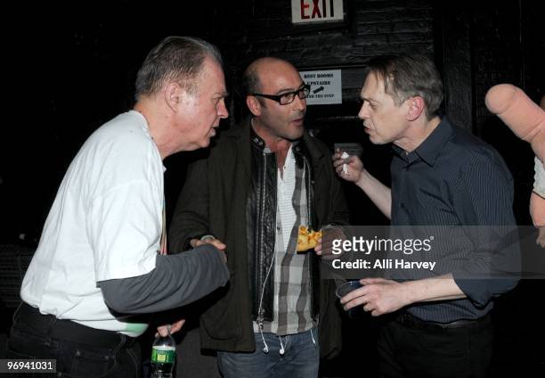 Tom Murrin, John Ventimiglia and Steve Buscemi attend the opening of Tom Murrin's ''The Talking Show'' at P.S. 122 on February 21, 2010 in New York...