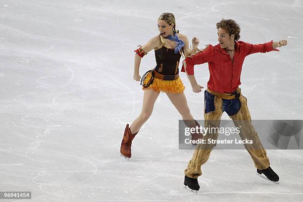 Nathalie Pechalat and Fabian Bourzat of France compete in the figure skating ice dance - original dance on day 10 of the Vancouver 2010 Winter...