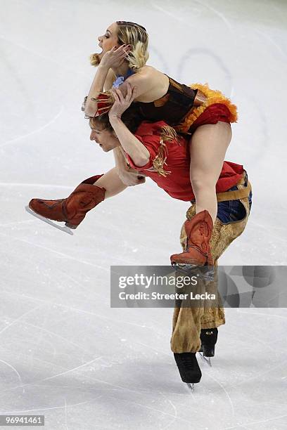 Nathalie Pechalat and Fabian Bourzat of France compete in the figure skating ice dance - original dance on day 10 of the Vancouver 2010 Winter...