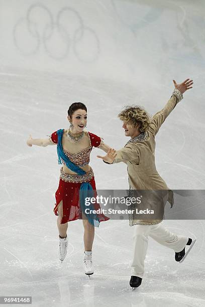 Charlie White and Meryl Davis of the United States competes in the figure skating ice dance - original dance on day 10 of the Vancouver 2010 Winter...