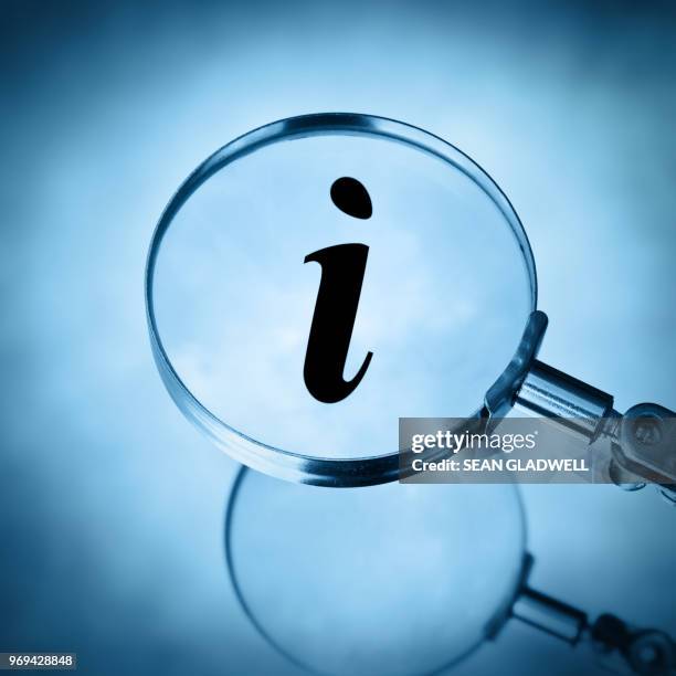 magnify info symbol - information stock-fotos und bilder