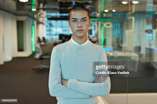 portrait of businessman inside high-tech office - determination male stock pictures, royalty-free photos & images