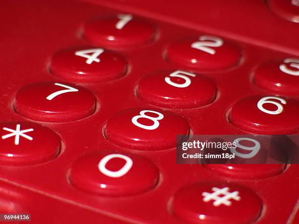 teclado de telefone vermelho - numero ordinal imagens e fotografias de stock