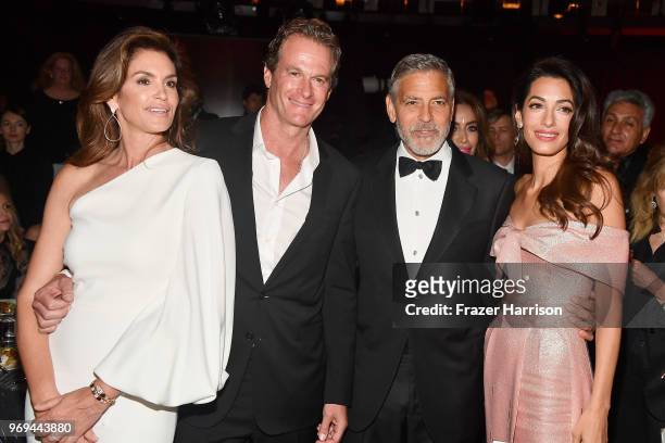 Cindy Crawford, Rande Gerber, 46th AFI Life Achievement Award Recipient George Clooney, and Amal Clooney attend the American Film Institute's 46th...