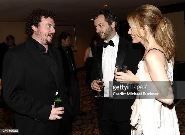 Actor/writer Danny McBride, writer/director/producer Judd Apatow and actress Leslie Mann attend the 2010 Writers Guild Awards held at the Hyatt...