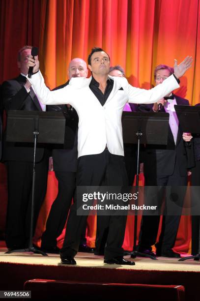 Host Seth MacFarlane onstage at the 2010 Writers Guild Awards held at the Hyatt Regency Century Plaza on February 20, 2010 in Century City,...