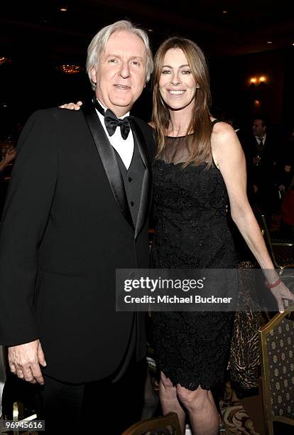 Directors James Cameron and Kathryn Bigelow attend the 2010 Writers Guild Awards held at the Hyatt Regency Century Plaza on February 20, 2010 in...