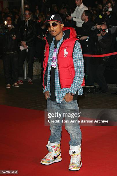 Pharrell Williams arrives at NRJ Music Awards at the Palais des Festivals on January 23, 2010 in Cannes, France.