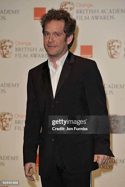 Tom Hollander poses backstage during the Orange British Academy Film Awards 2010 at the Royal Opera House on February 21, 2010 in London, England.