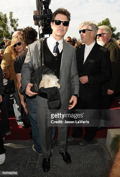 Chris Isaak and David Lynch attend Roy Orbison's induction into the Hollywood Walk Of Fame on January 29, 2010 in Hollywood, California.