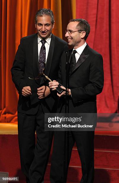 Writers David Shore and Garrett Lerner attend the 2010 Writers Guild Awards held at the Hyatt Regency Century Plaza on February 20, 2010 in Century...