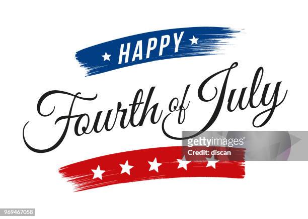 happy fourth of july - united stated independence day greeting - happy fourth of july text stock illustrations