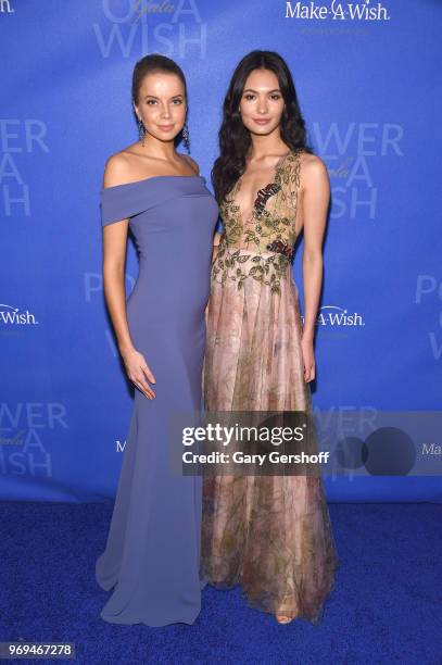 Models Louisa Warwick and Jessica Barta Lam attend the 35th Anniversary Make-A-Wish Metro New York Gala at Cipriani Wall Street on June 7, 2018 in...