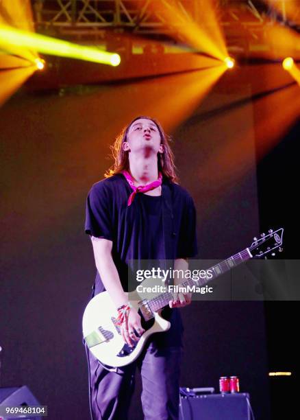 Christian Anthony of Chase Atlantic performs onstage at This Tent during day 1 of the 2018 Bonnaroo Arts And Music Festival on June 7, 2018 in...
