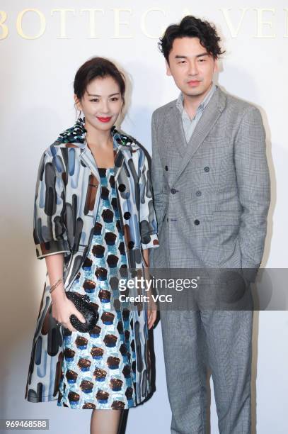Actor Lei Jiayin and actress Tamia Liu Tao attend the Bureau Veritas event on June 7, 2018 in Shanghai, China.