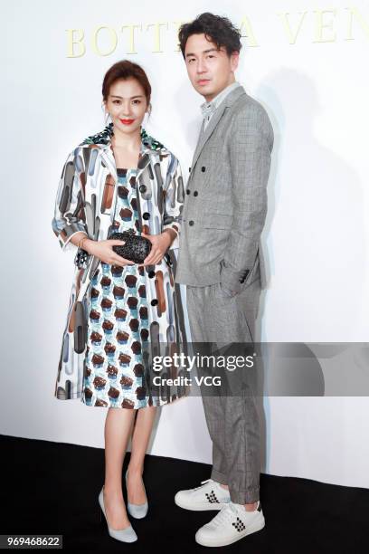 Actor Lei Jiayin and actress Tamia Liu Tao attend the Bureau Veritas event on June 7, 2018 in Shanghai, China.