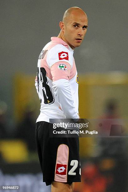 Mark Bresciano of Palermo looks on during the Serie A match between AS Roma and US Citta di Palermo at Stadio Olimpico on February 13, 2010 in Rome,...