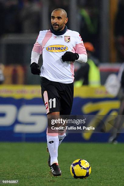 Fabio Liverani of Palermo in action during the Serie A match between AS Roma and US Citta di Palermo at Stadio Olimpico on February 13, 2010 in Rome,...