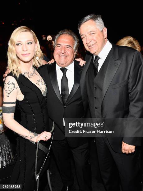 Cate Blanchett, Chief Executive Officer of Paramount Pictures Jim Gianopulos and Chairman of Sony Pictures Entertainment Tony Vinciquerra attend the...