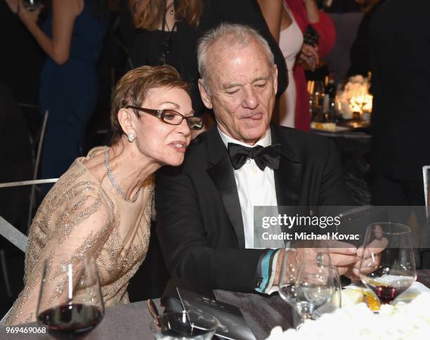 Nina Bruce Warren and Bill Murray attend the American Film Institute's 46th Life Achievement Award Gala Tribute to George Clooney at Dolby Theatre on...