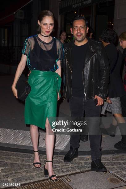 Coco Rocha and James Conran are seen in Tribeca on June 7, 2018 in New York City.