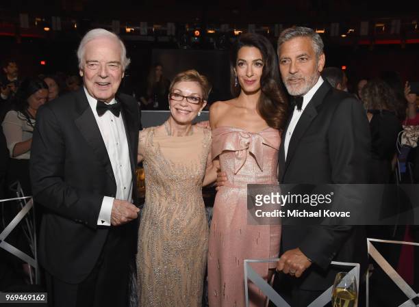 Nick Clooney, Nina Bruce Warren, Amal Clooney and George Clooney attend the American Film Institute's 46th Life Achievement Award Gala Tribute to...