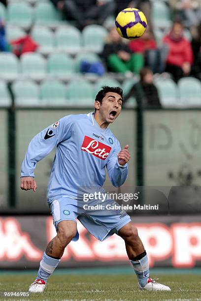 Michele Pazienza of SSC Napoli in action during the Serie A match between AC Siena and SSC Napoli at Stadio Artemio Franchi on February 21, 2010 in...