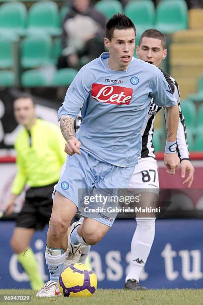 Marek Hamsik of SSC Napoli in action during the Serie A match between AC Siena and SSC Napoli at Stadio Artemio Franchi on February 21, 2010 in...