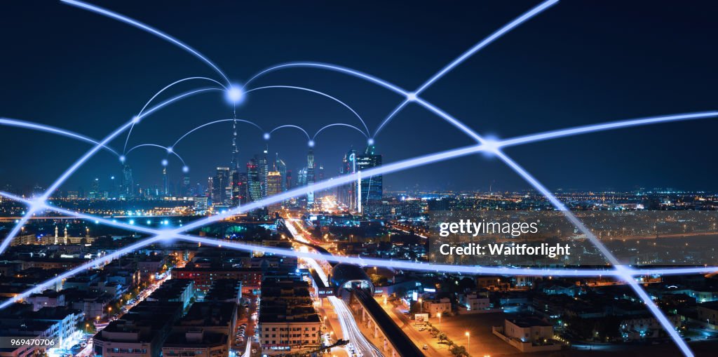 The network of city in Dubai,UAE