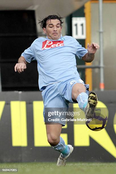 Salvatore Aronica of SSC Napoli in action during the Serie A match between AC Siena and SSC Napoli at Stadio Artemio Franchi on February 21, 2010 in...