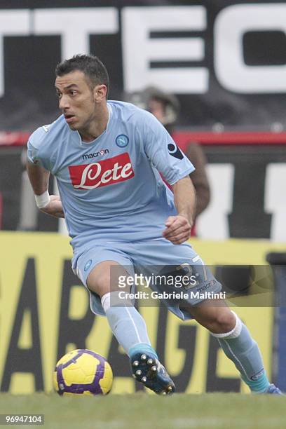Fabio Quagliarella of SSC Napoli in action during the Serie A match between AC Siena and SSC Napoli at Stadio Artemio Franchi on February 21, 2010 in...