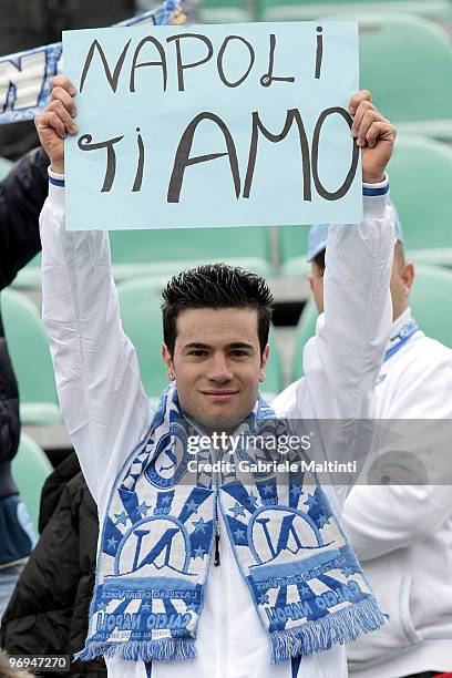 Fans of SSC Napoli during the Serie A match between AC Siena and SSC Napoli at Stadio Artemio Franchi on February 21, 2010 in Siena, Italy.