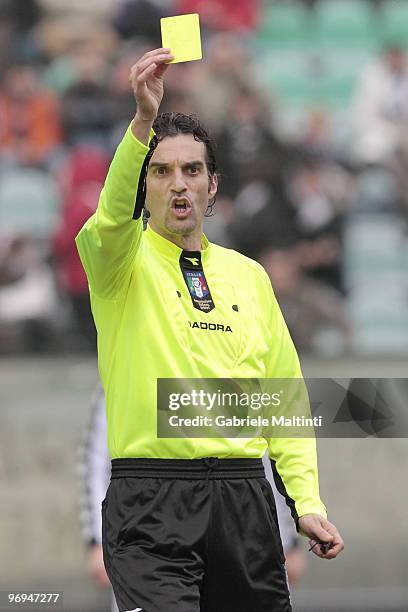 Antonio Giannoccaro of Lecce referee during the Serie A match between AC Siena and SSC Napoli at Stadio Artemio Franchi on February 21, 2010 in...