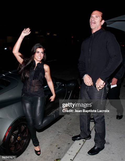 Lorenzo Lamas and Shauna celebrate their engagement at Mr. Chow on February 21, 2010 in Los Angeles, California.