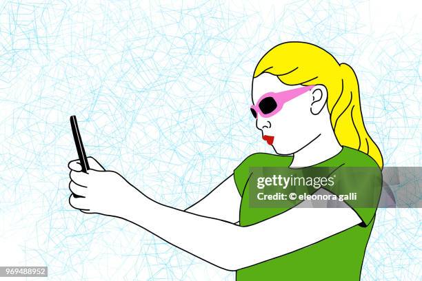 acid selfie - sketch young woman stock pictures, royalty-free photos & images