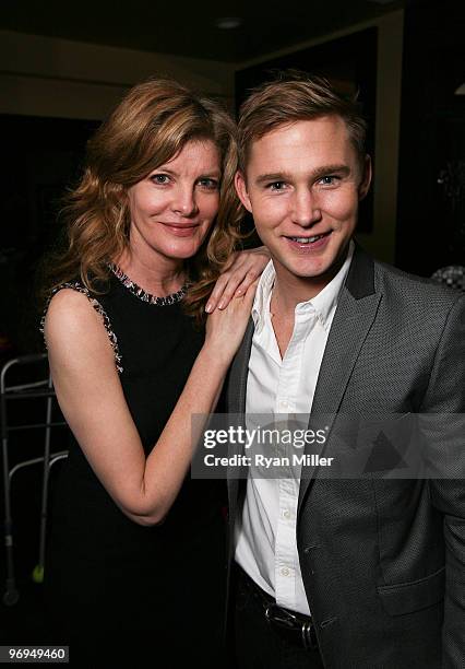 Actress Rene Russo poses with cast member Brian Geraghty at the opening night party for "The Subject Was Roses" at the Center Theatre Group's Mark...