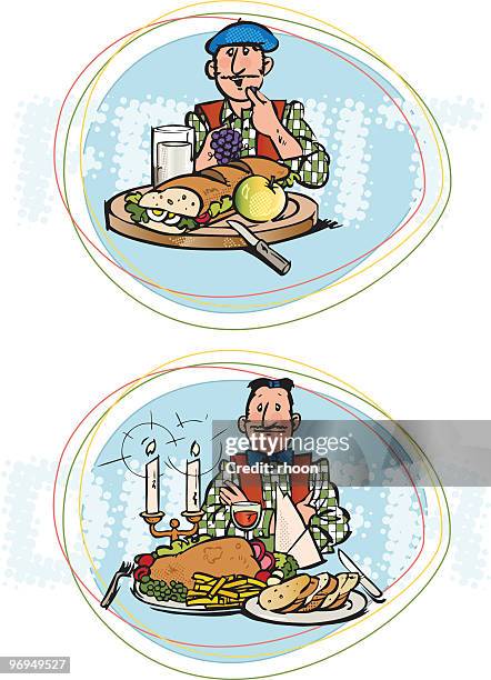 stockillustraties, clipart, cartoons en iconen met french fruit and diner - rhoon