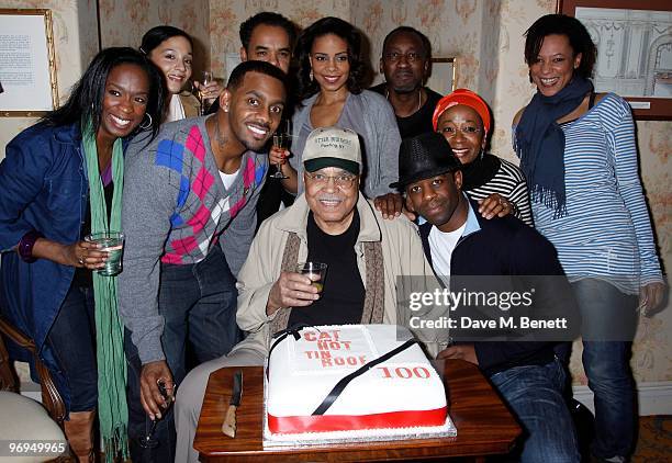 Adrian Lester, James Earl Jones, Phylicia Rashad, Sanaa Lathan and cast attend the 100th performance after party of 'Cat On A Hot Tin Roof' at the...