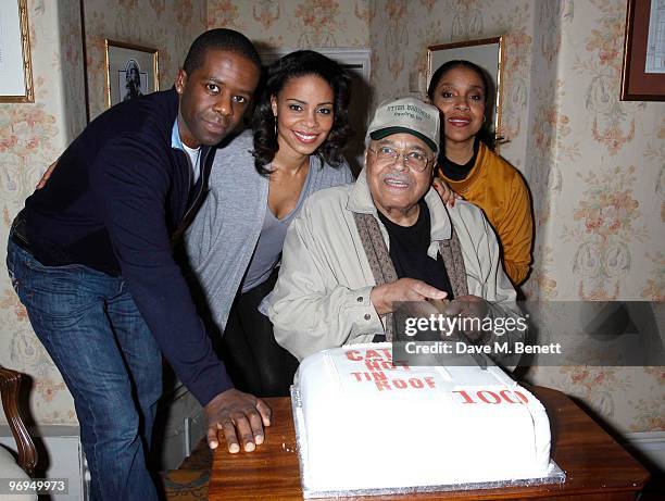 Adrian Lester, James Earl Jones, Phylicia Rashad, Sanaa Lathan attend the 100th performance after party of 'Cat On A Hot Tin Roof' at the Novello...