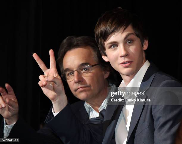 Actor Logan Lerman and Director Chris Columbus attend the "Percy Jackson & The Olympians: The Lightning Thief" Japan Premiere at Tokyo Dome City on...