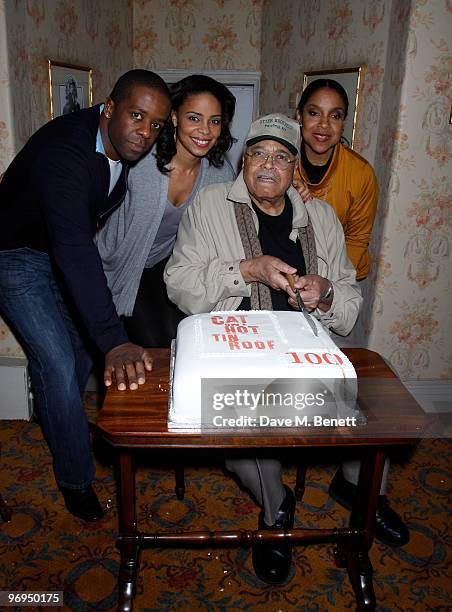 Adrian Lester, James Earl Jones, Phylicia Rashad and Sanaa Lathan. Attend the 100th performance after party of 'Cat On A Hot Tin Roof' at the Novello...