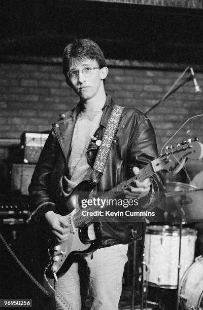 Guitarist Ian Broudie of British punk band Big In Japan performs on stage at Rafters in Manchester, England on November 17, 1977.