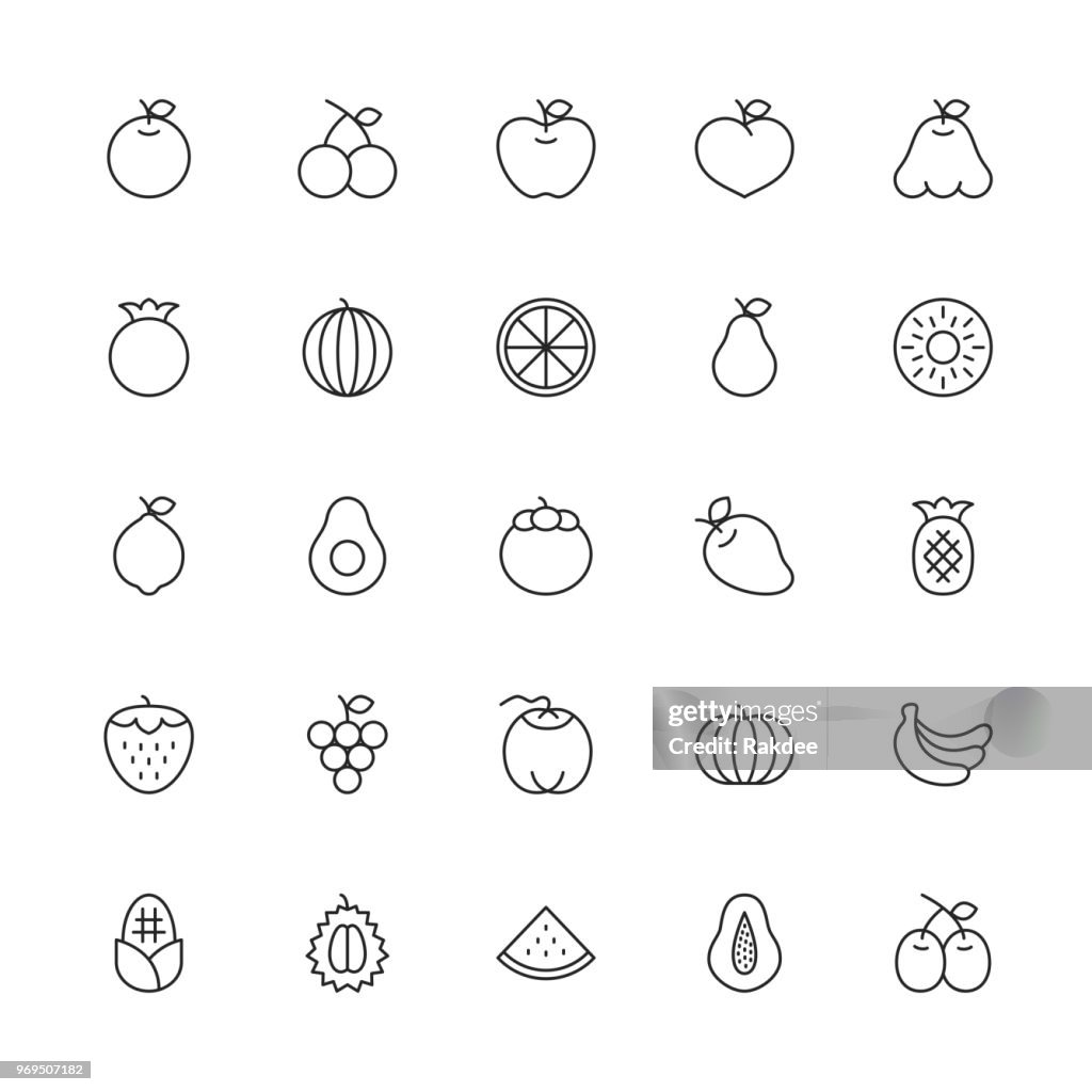 Fruit Icon - Thin Line Series