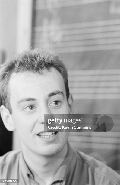 Keyboard player David Balfe of British band The Teardrop Explodes at Lancaster University on October 10, 1982.