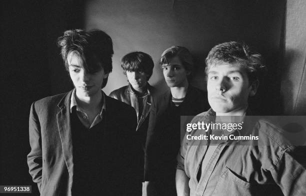 Ian McCulloch, Will Sergeant, Pete De Freitas and Les Pattinson of British band Echo and the Bunnymen taken on October 11, 1979.