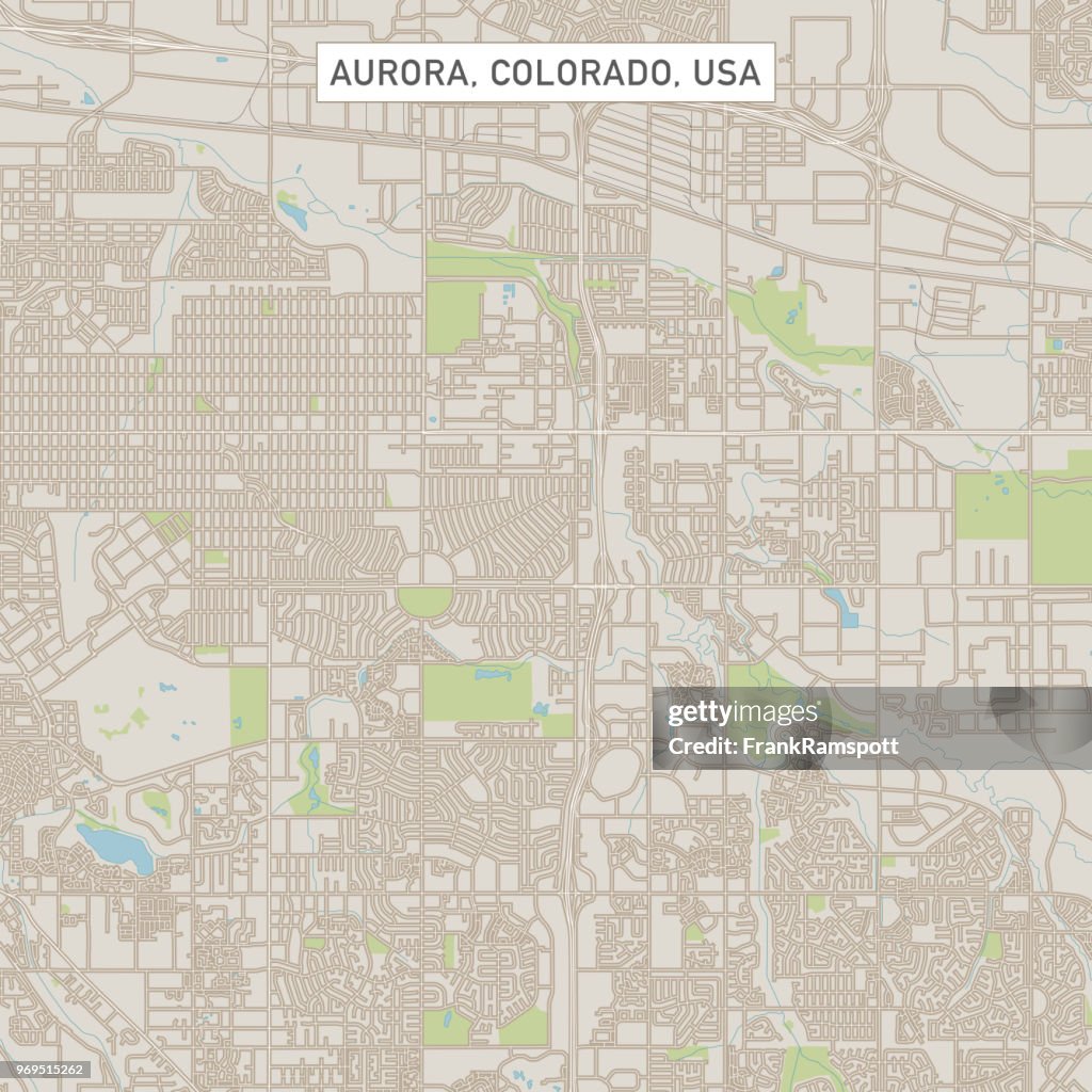 Aurora Colorado US City Street Map